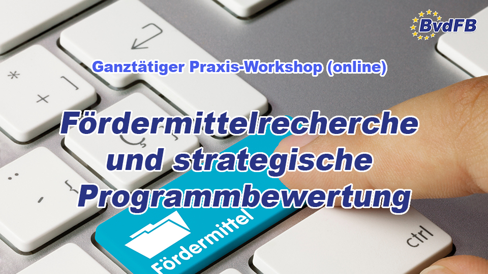 Fördermittelrecherche und strategische Programmbewertung - Ganztätiger Praxis-Workshop (online)